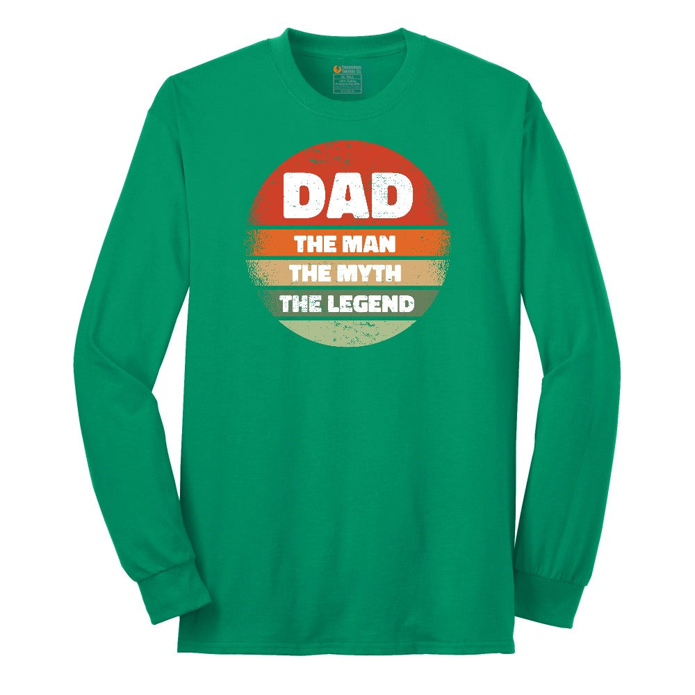 Dad the Man the Myth the Legend Version 2 Long Sleeve Tee - Kelly Green