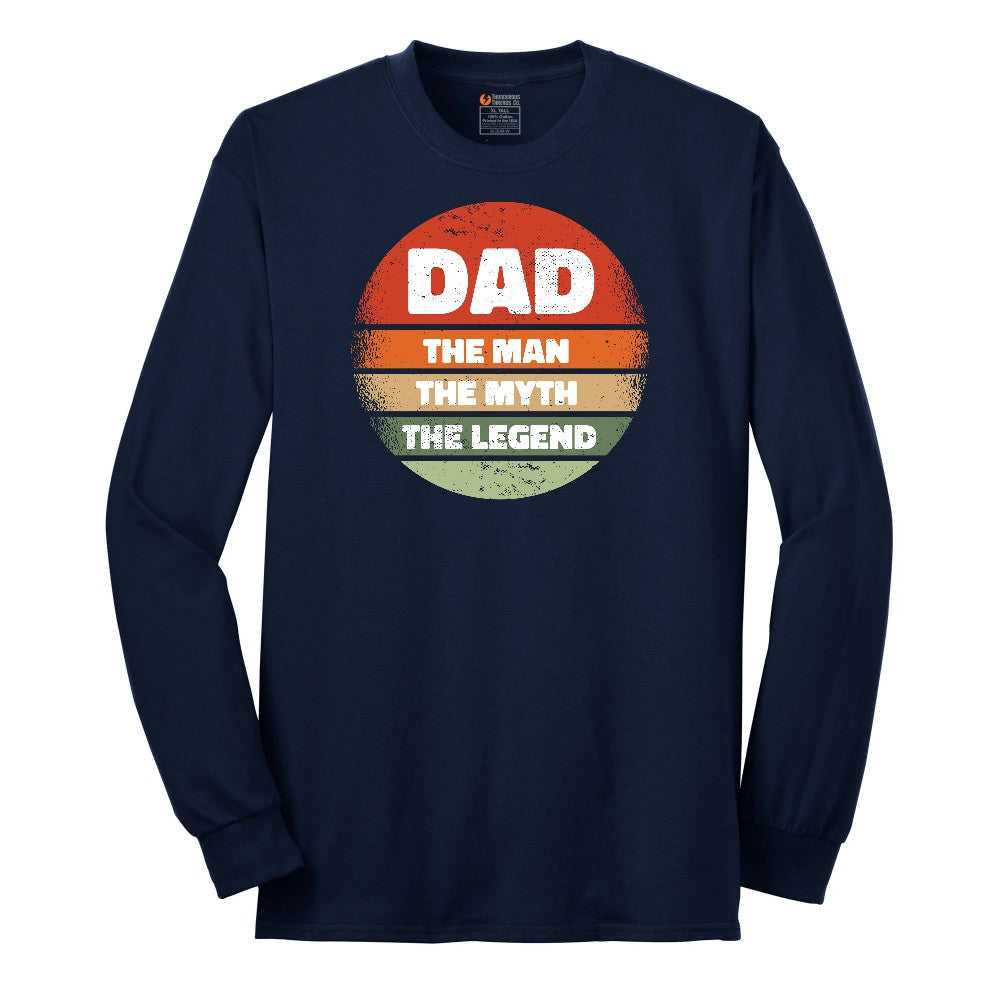 Dad the Man the Myth the Legend Version 2 Long Sleeve Tee - Navy