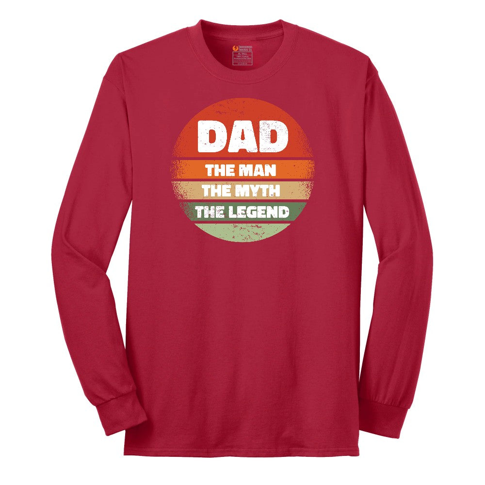 Dad the Man the Myth the Legend Version 2 Long Sleeve Tee - Red