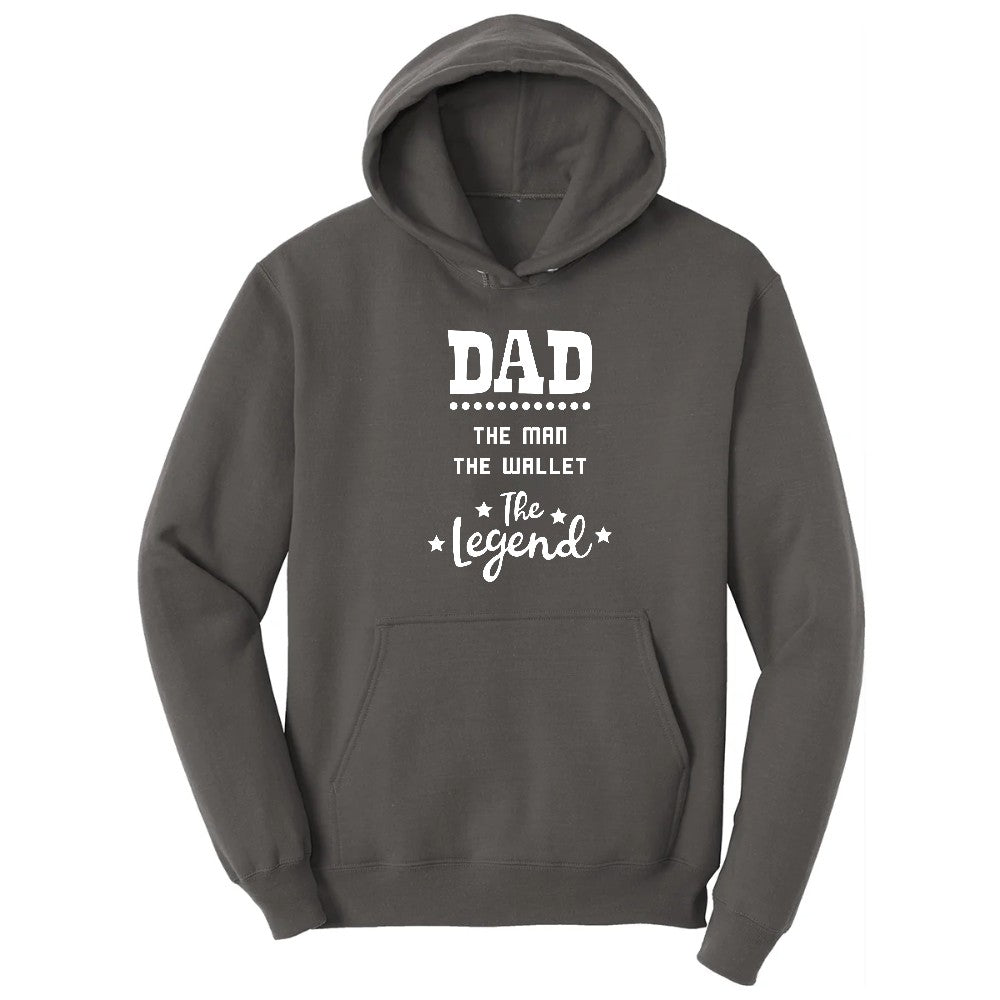 Dad the Man the Wallet the Legend Hoodie - Charcoal