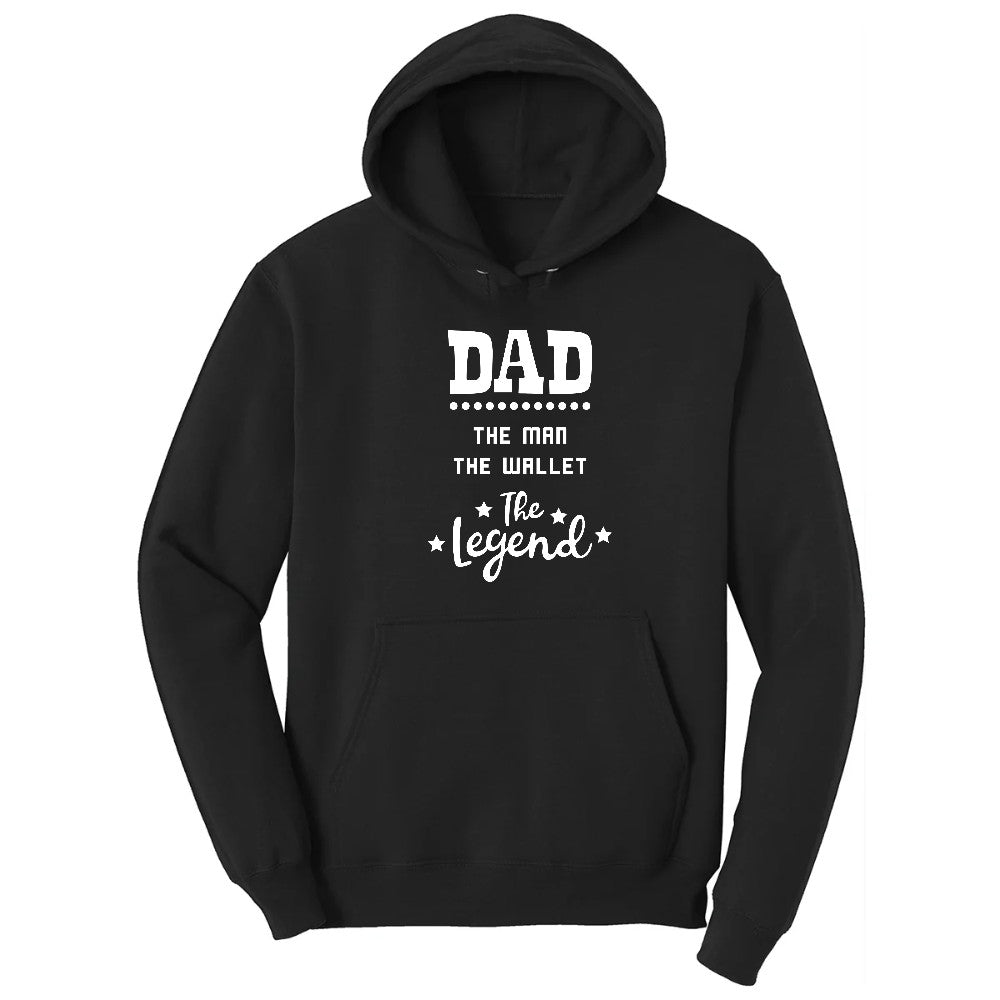 Dad the Man the Wallet the Legend Hoodie - Jet Black