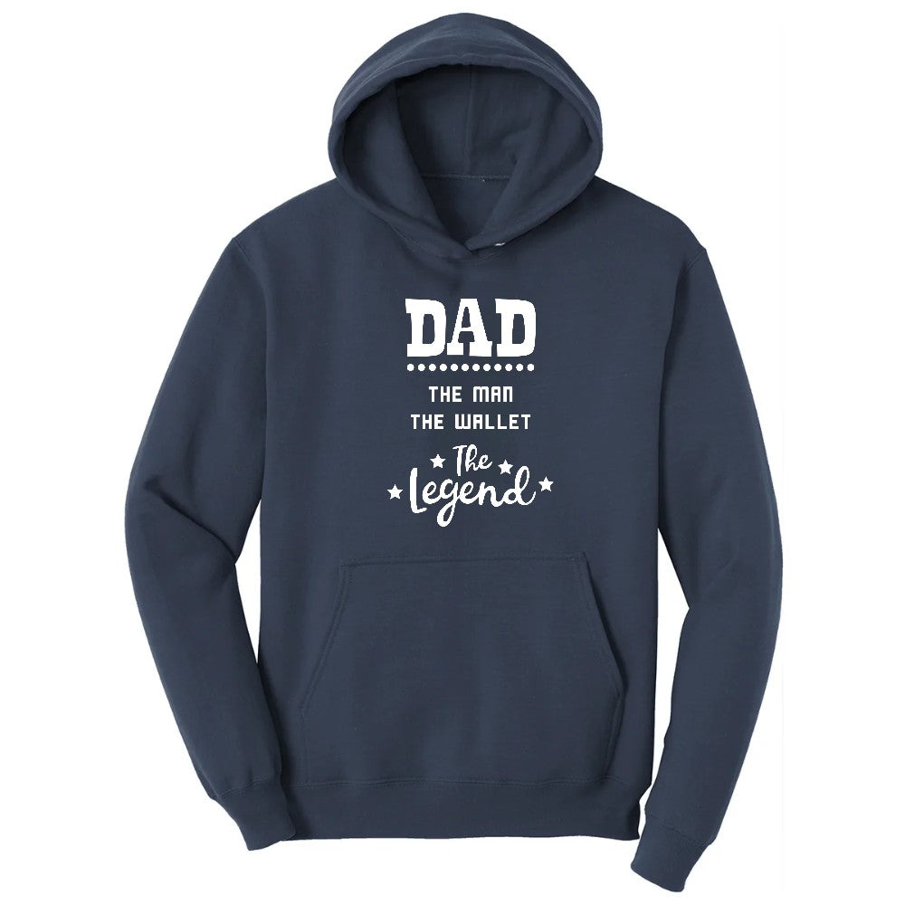 Dad the Man the Wallet the Legend Hoodie - Navy