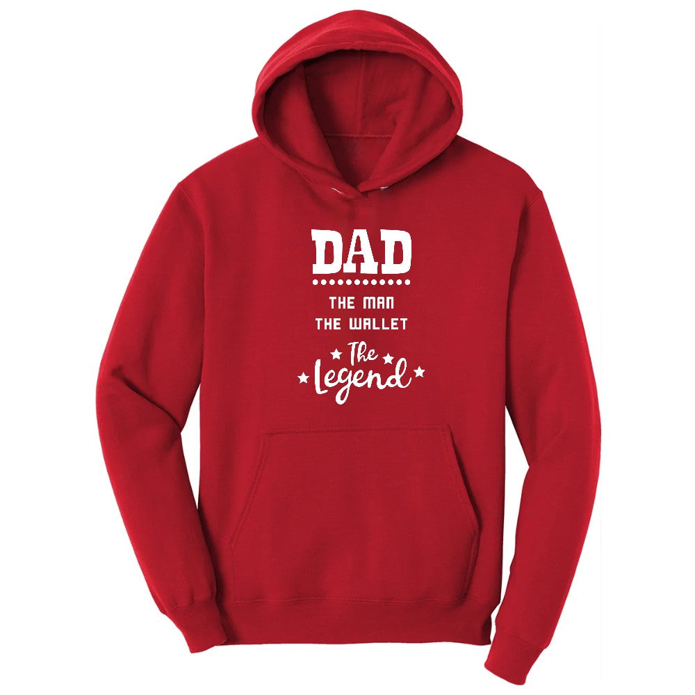 Dad the Man the Wallet the Legend Hoodie - Red