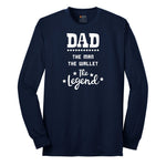 Dad the Man the Wallet the Legend Long Sleeve Tee - Navy
