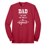 Dad the Man the Wallet the Legend Long Sleeve Tee - Red