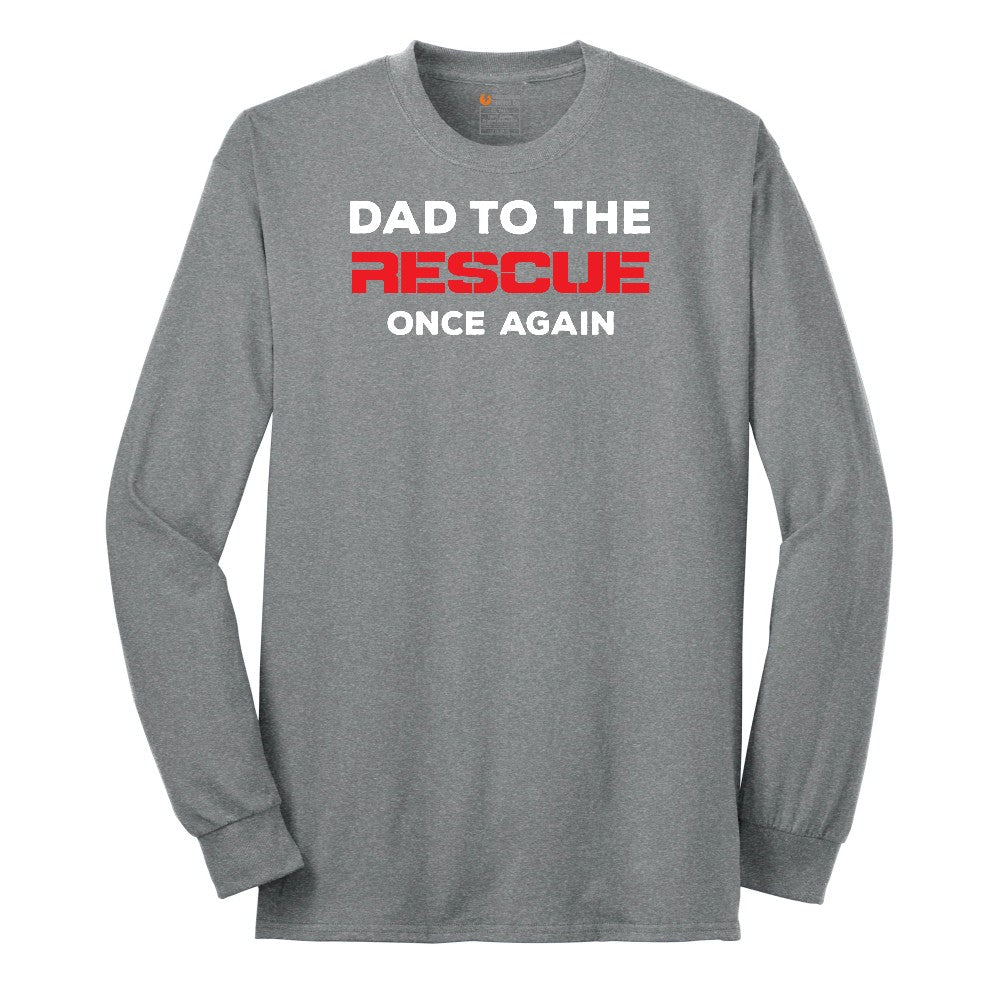 Dad to the Rescue Long Sleeve Tee - Athletic Grey
