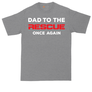 Dad to the Rescue tall t-shirt for men in Jet Black