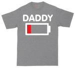 Daddy Low Battery tall t-shirt for men in Athletic Heather