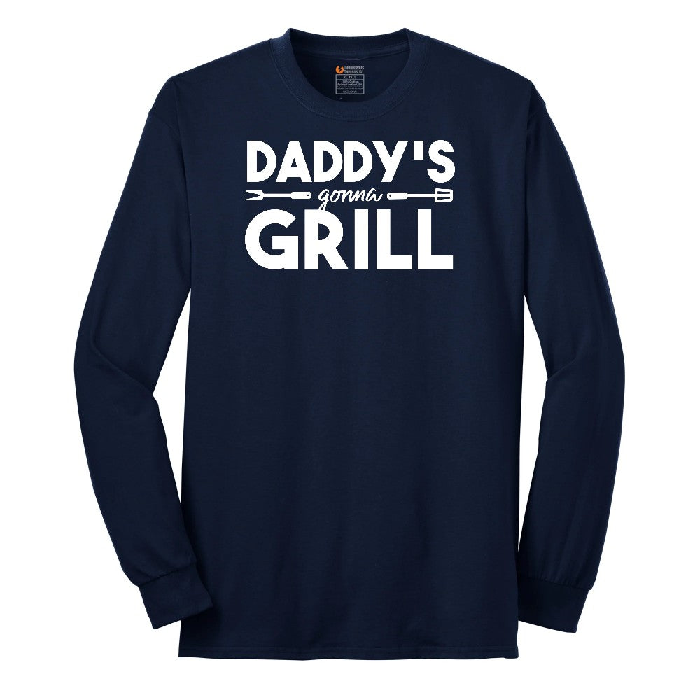 Daddys Gonna Grill Long Sleeve Tee - Navy