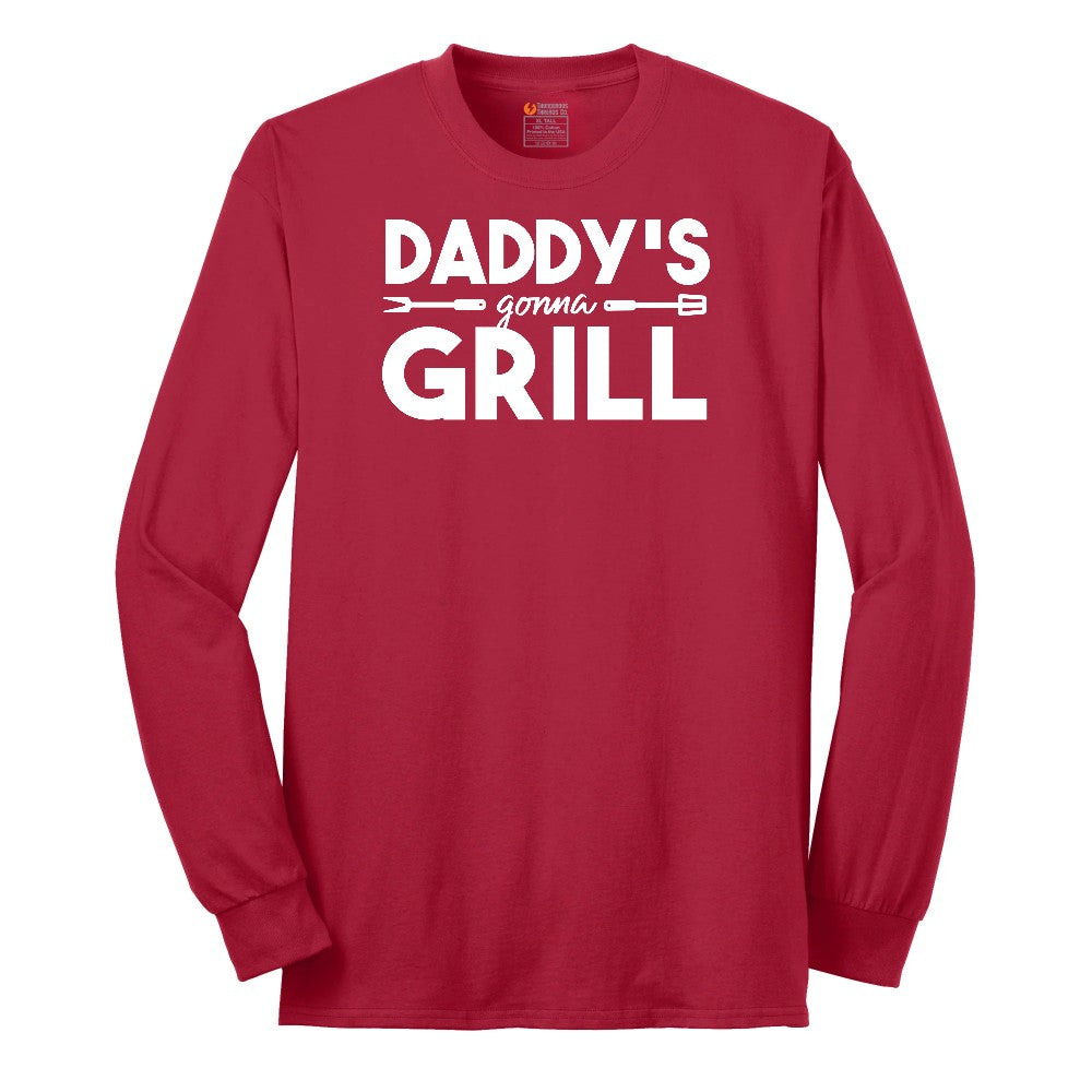 Daddys Gonna Grill Long Sleeve Tee - Red