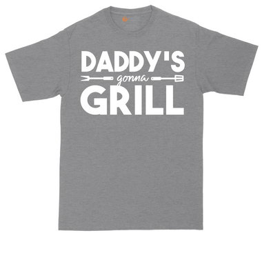 Daddy's Gonna Grill tall t-shirt for men in Jet Black
