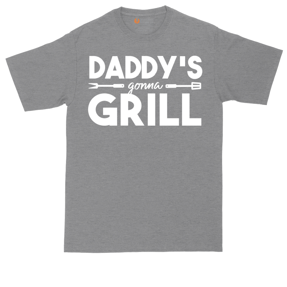 Daddy's Gonna Grill tall t-shirt for men in Athletic Heather