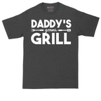 Daddy's Gonna Grill tall t-shirt for men in Dark Heather Grey