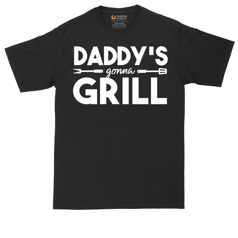Daddy's Gonna Grill tall t-shirt for men in Jet Black