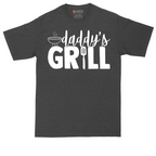 Daddy's Grill tall t-shirt for men in Dark Heather Grey