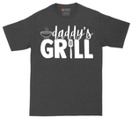 Daddy's Grill tall t-shirt for men in Dark Heather Grey