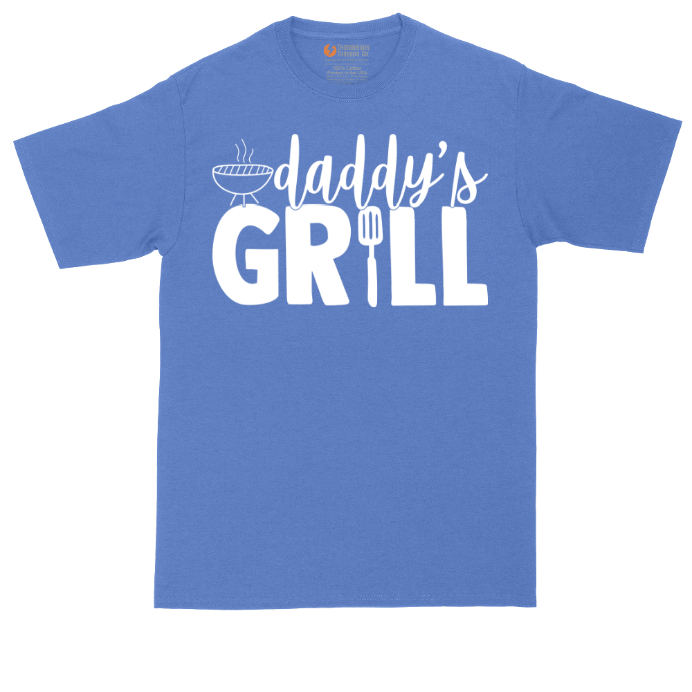 Daddy's Grill tall t-shirt for men in Heather Royal