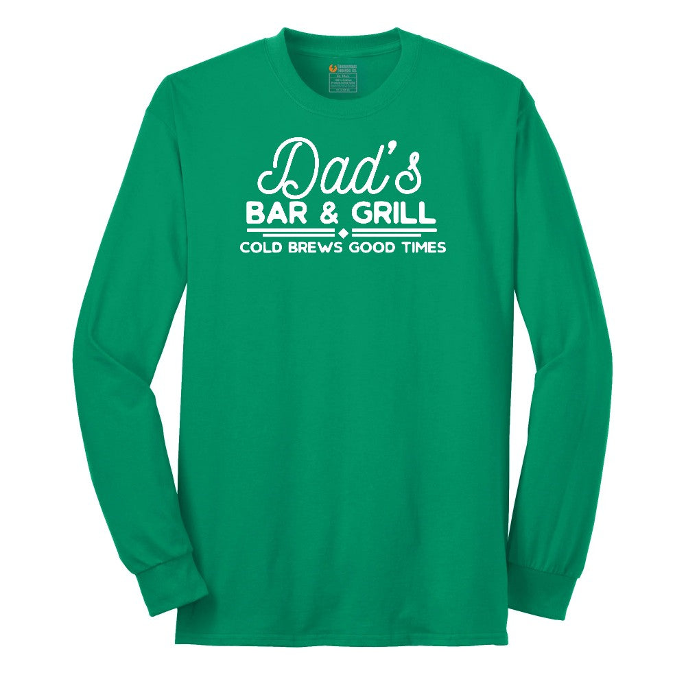 Dads Bar and Grill Long Sleeve Tee - Kelly Green