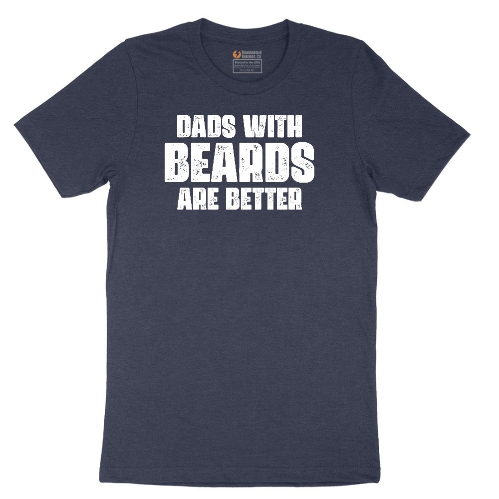 Dads with Beards are Better Short Sleeve Tee - Heather Navy