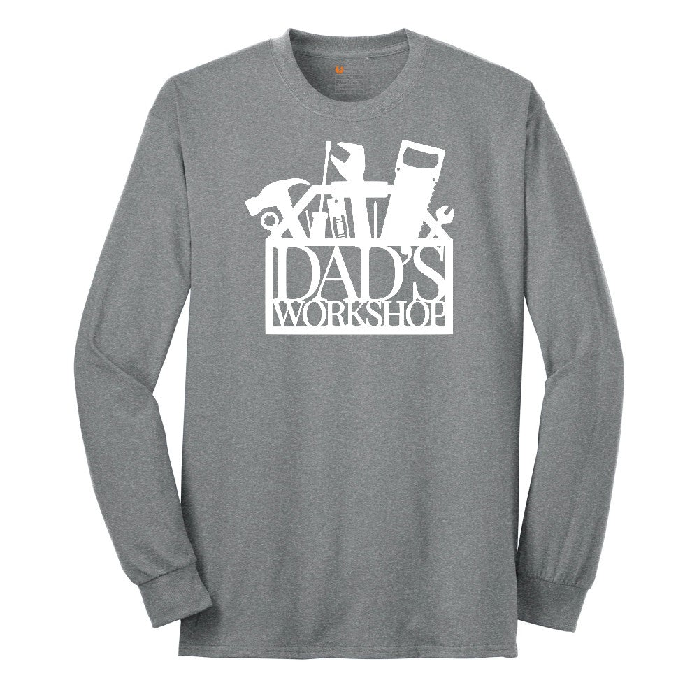 Dads Workshop Long Sleeve Tee - Athletic Grey