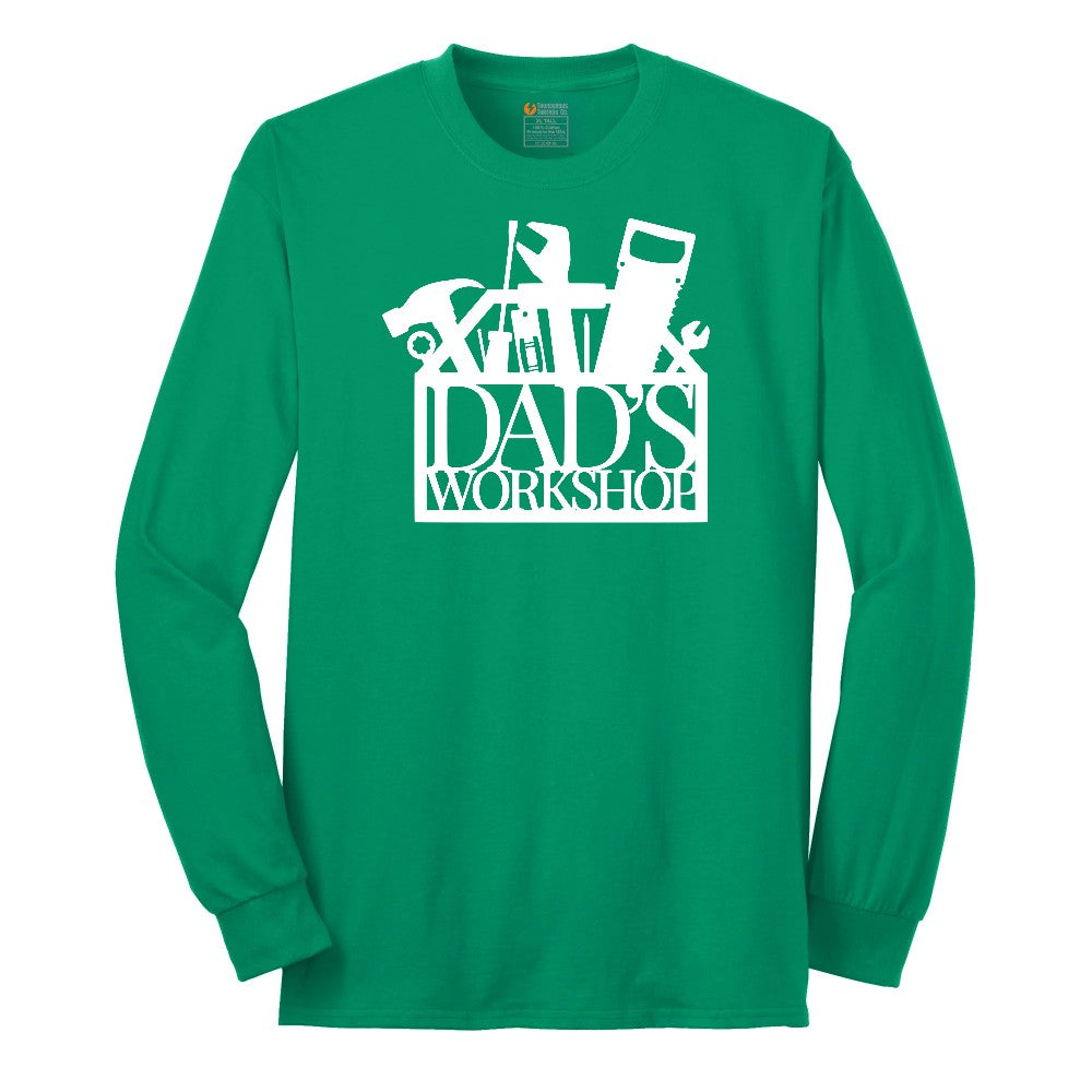 Dads Workshop Long Sleeve Tee - Kelly Green