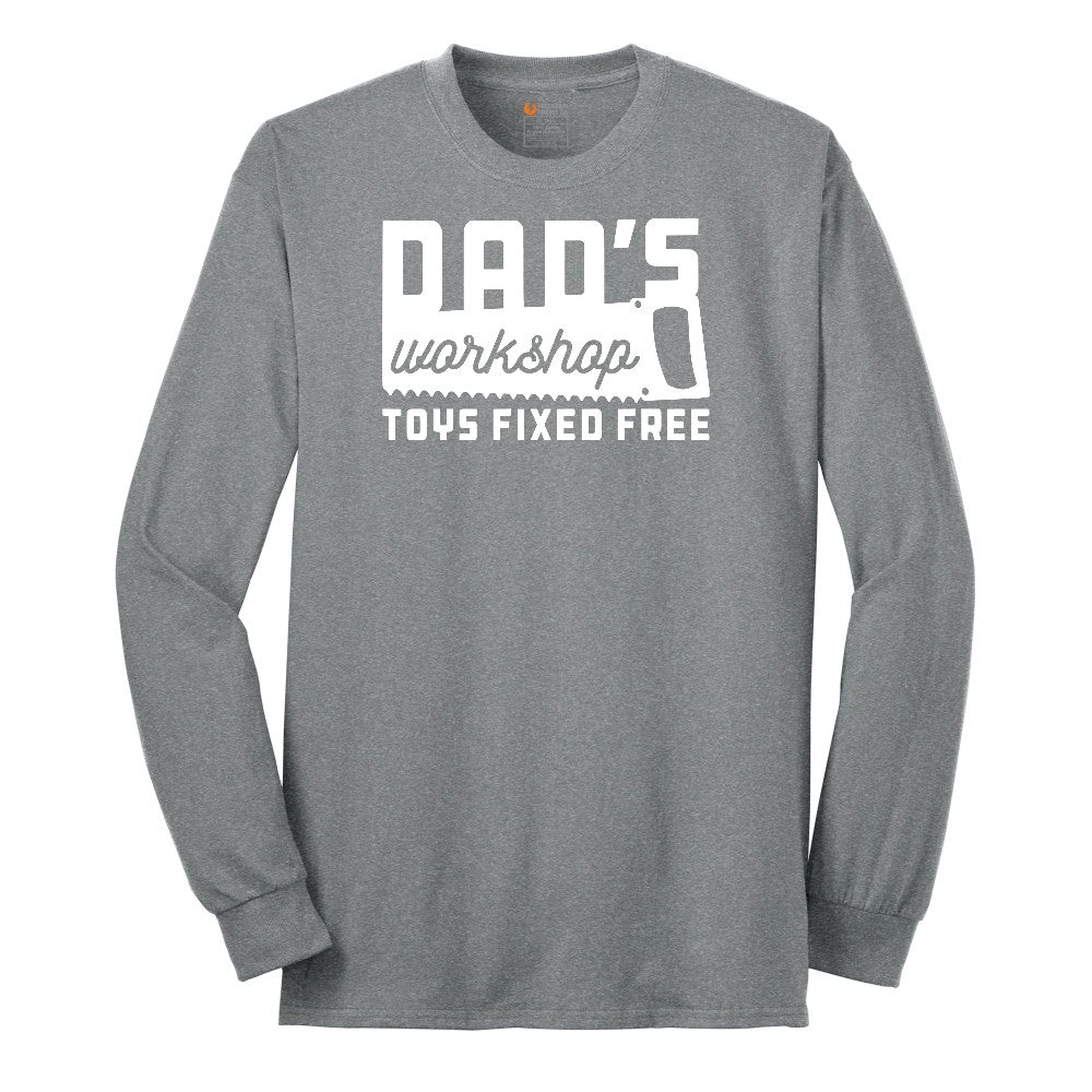 Dads Workshop Toys Fixed Free Long Sleeve Tee - Athletic Grey