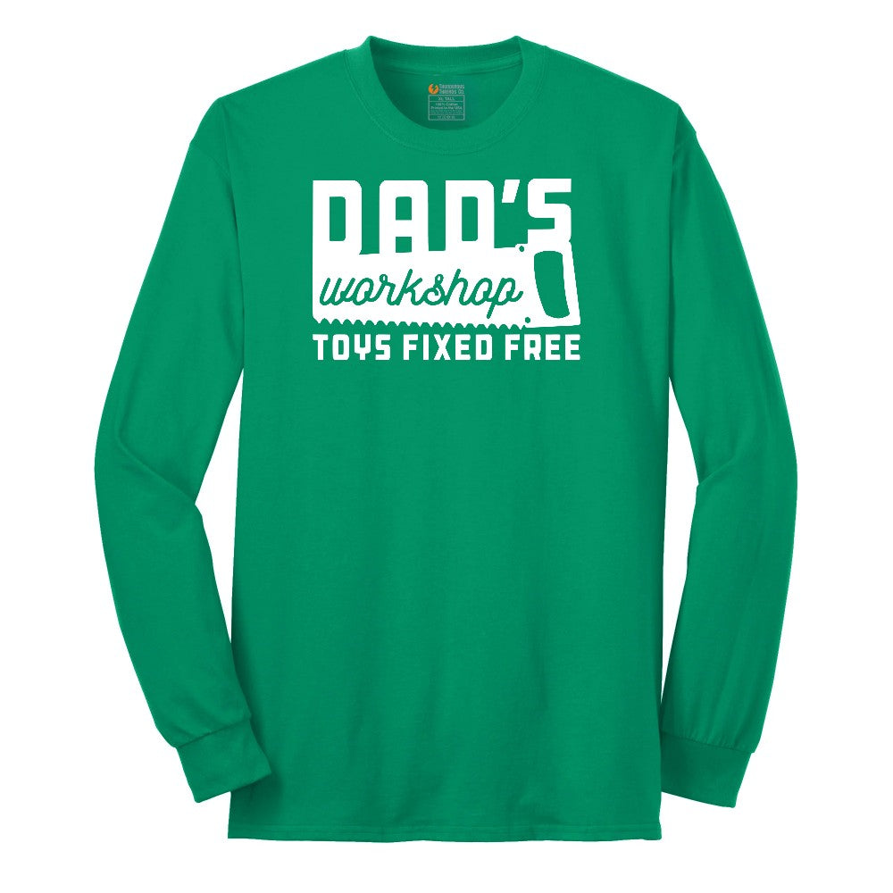 Dads Workshop Toys Fixed Free Long Sleeve Tee - Kelly Green