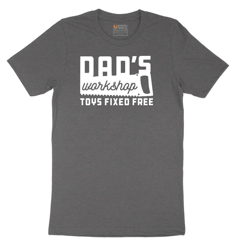 Dads Workshop Toys Fixed Free Short Sleeve Tee - Dark Heather Grey