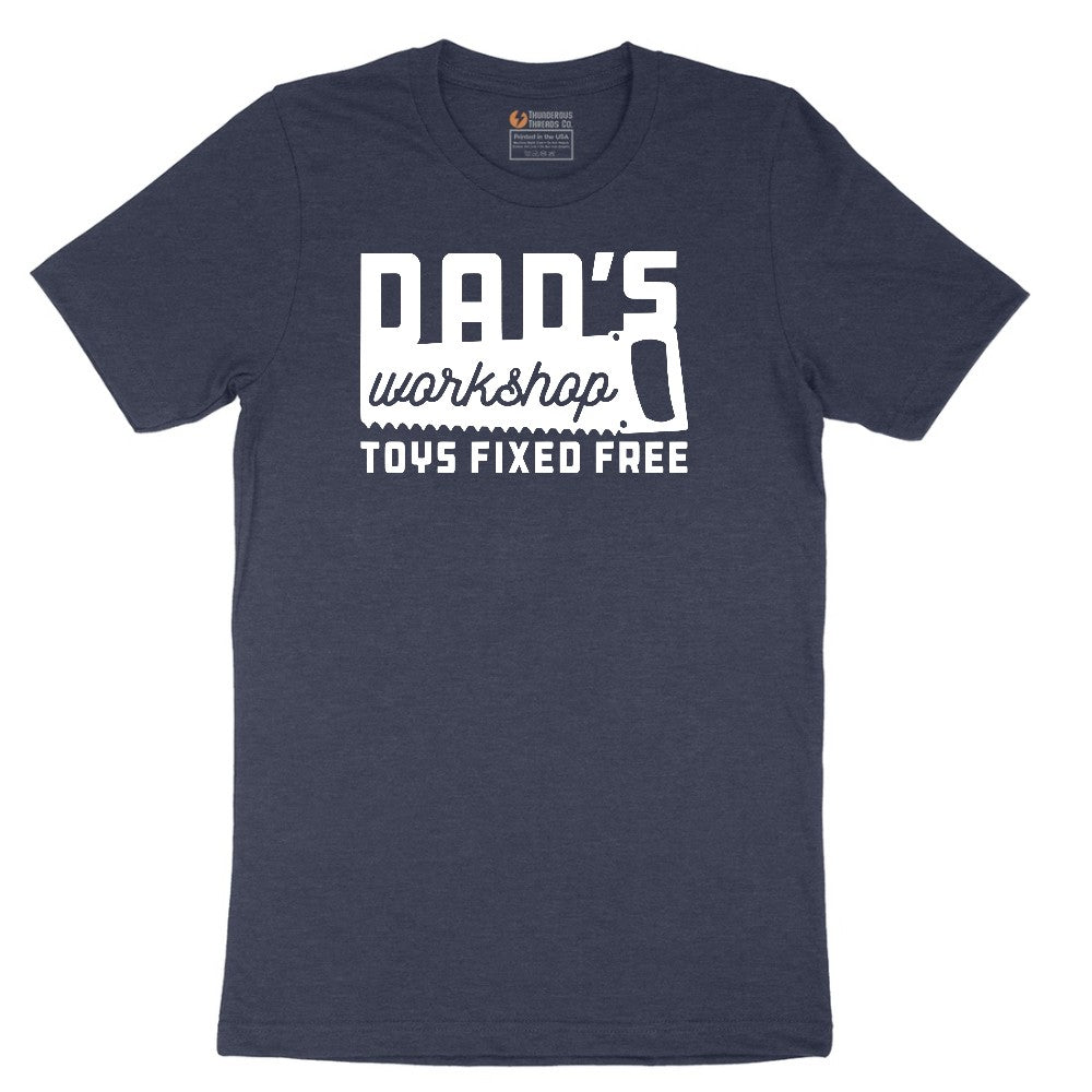 Dads Workshop Toys Fixed Free Short Sleeve Tee - Heather Navy