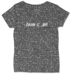 Damn It Jim Ladies Curvy Tee - Black Leopard
