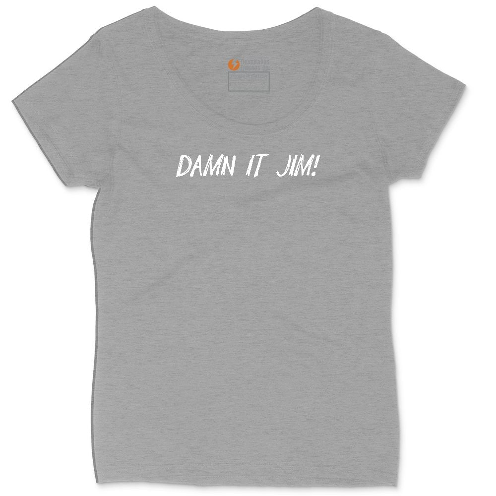 Damn It Jim Ladies Curvy Tee - Granite Heather