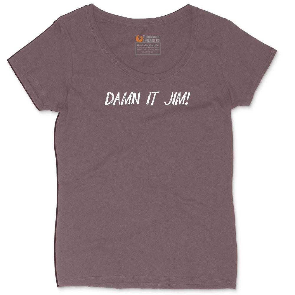 Damn It Jim Ladies Curvy Tee - Sangria Blackout