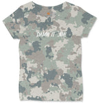 Damn It Jim Ladies Curvy Tee - Vintage Camo