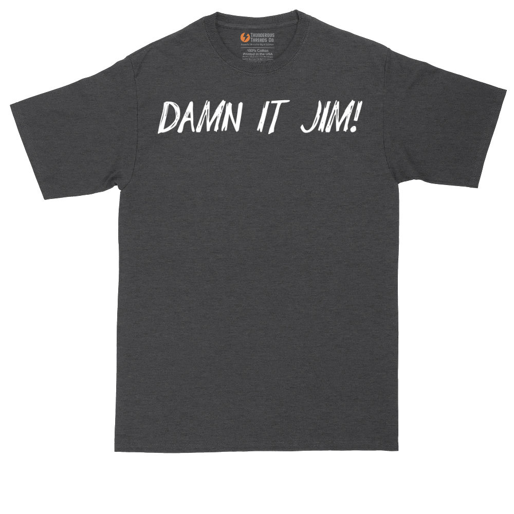 Damn It Jim tall t-shirt for men in Dark Heather Grey