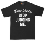 Dear Santa Stop Judging Me tall t-shirt for men in Jet Black