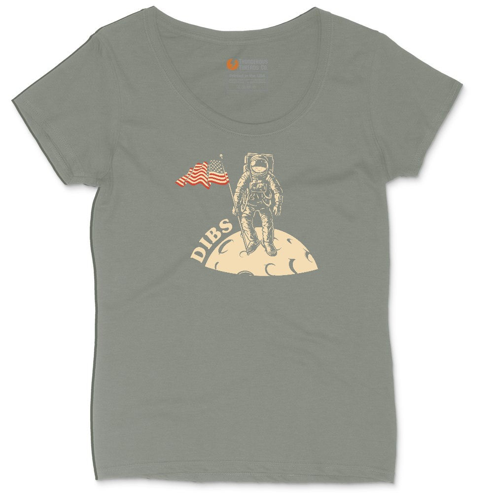 Dibs America Moon Landing Ladies Curvy Tee - Bamboo Blackout