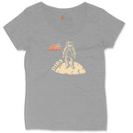 Dibs America Moon Landing Ladies Curvy Tee - Granite Heather