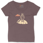 Dibs America Moon Landing Ladies Curvy Tee - Sangria Blackout