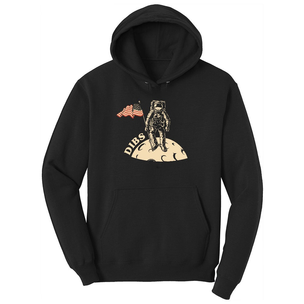 Dibs America Moon Landing Ladies Hoodie - Jet Black