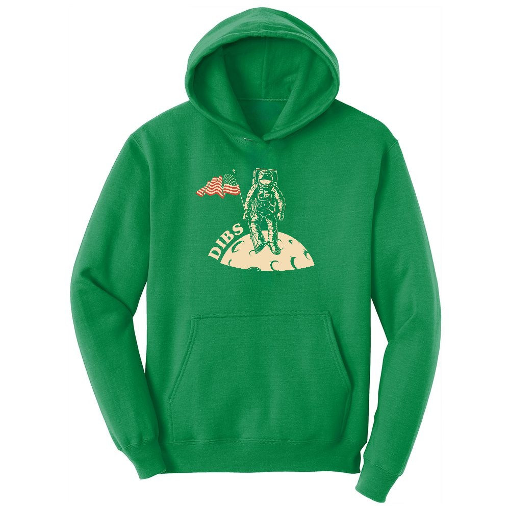 Dibs America Moon Landing Ladies Hoodie - Kelly Green