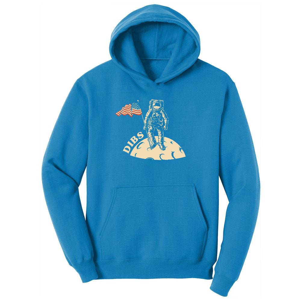Dibs America Moon Landing Ladies Hoodie - Sapphire