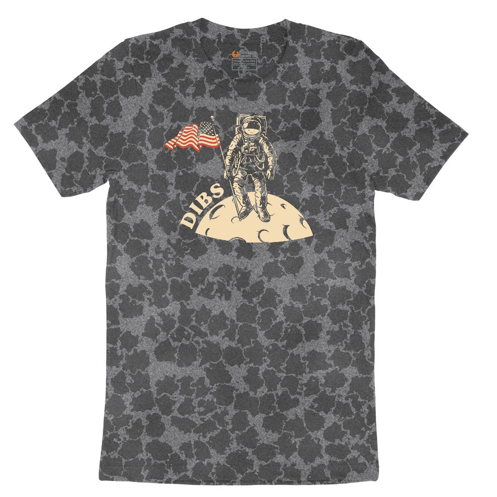 Dibs America Moon Landing Ladies Short Sleeve Tee - Black Leopard