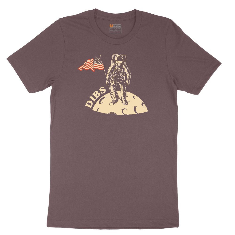 Dibs America Moon Landing Ladies Short Sleeve Tee - Sangria Blackout