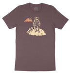 Dibs America Moon Landing Ladies Short Sleeve Tee - Sangria Blackout