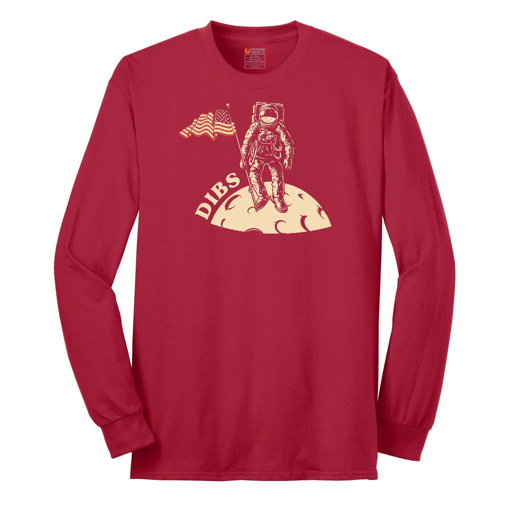 Dibs America Moon Landing Long Sleeve Tee - Red