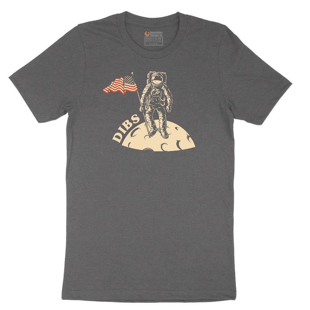 Dibs America Moon Landing Short Sleeve Tee - Dark Heather Grey