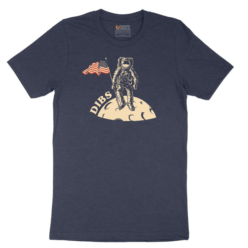 Dibs America Moon Landing Short Sleeve Tee - Heather Navy