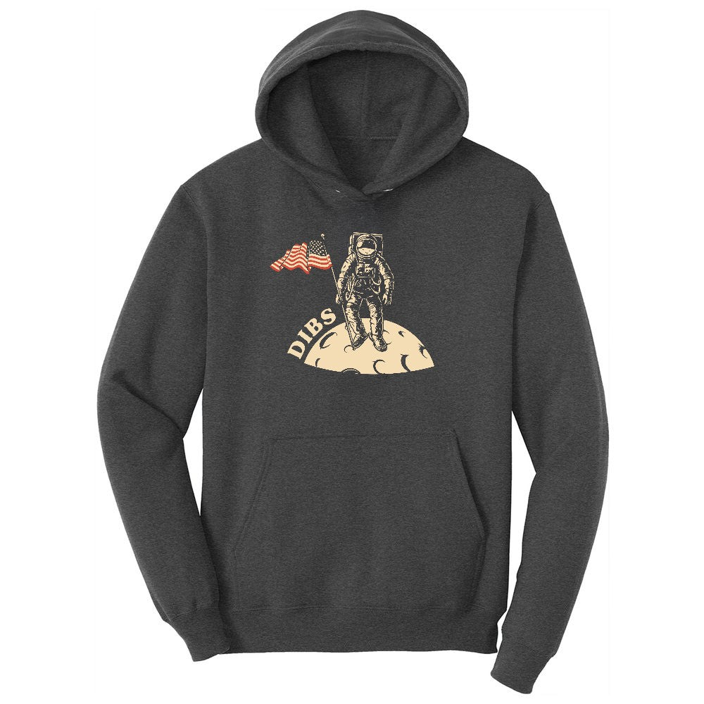Dibs America Moon Landing Youth Hoodie - Dark Heather Grey