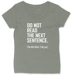 Do Not Read the Next Sentence Ladies Curvy Tee - Bamboo Blackout
