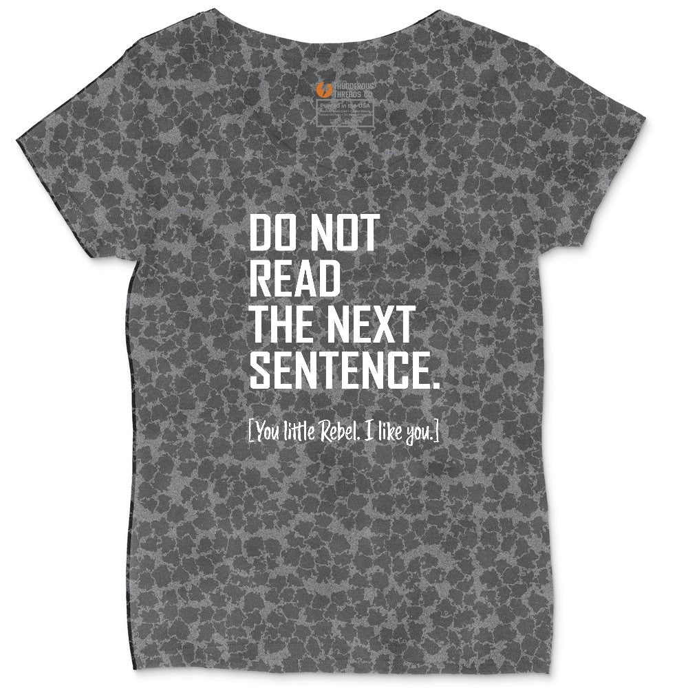 Do Not Read the Next Sentence Ladies Curvy Tee - Black Leopard